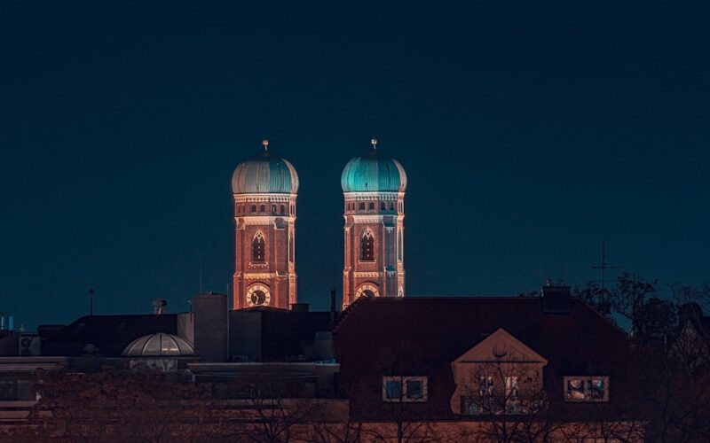 white and blue dome building